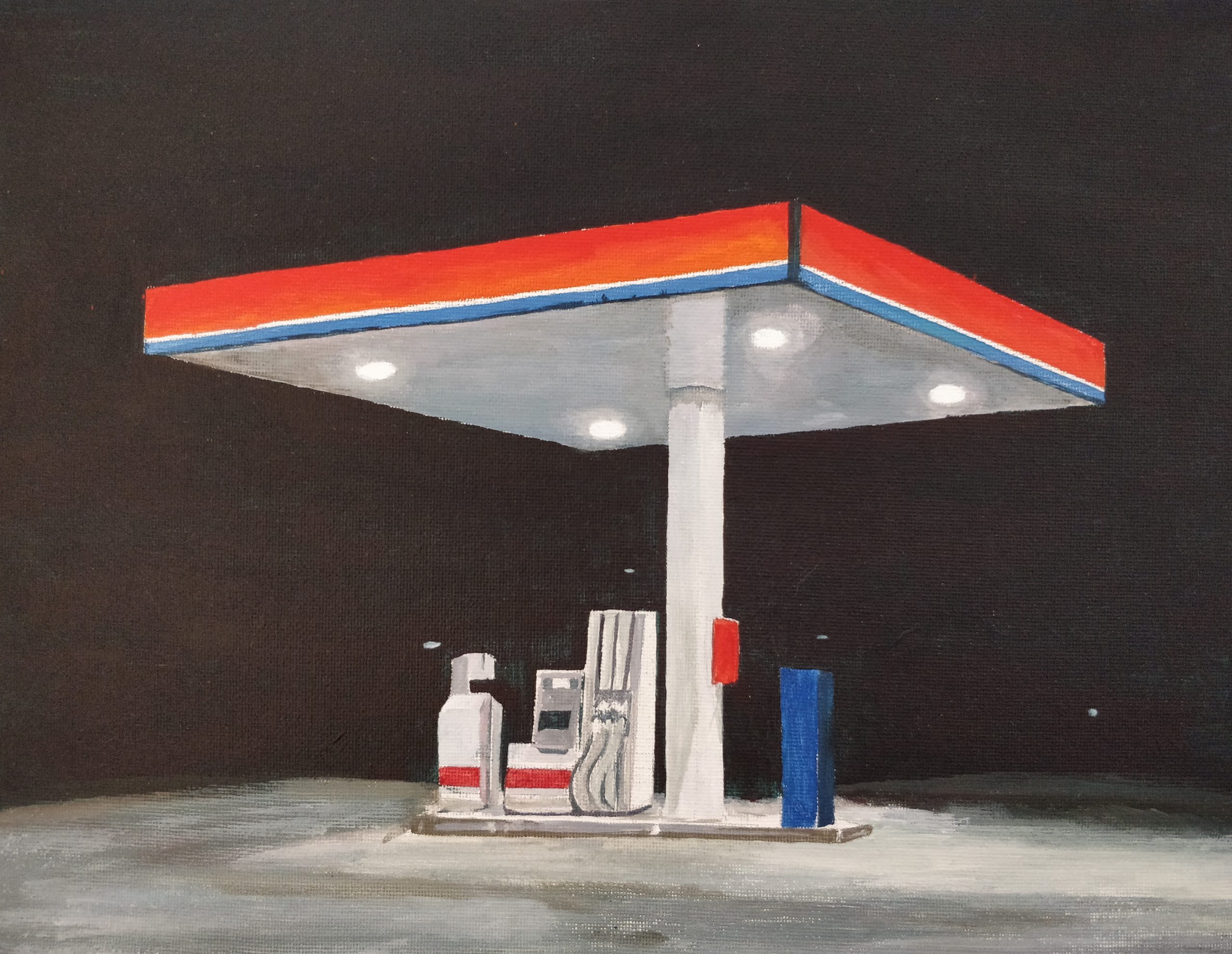 Gas Station at Night